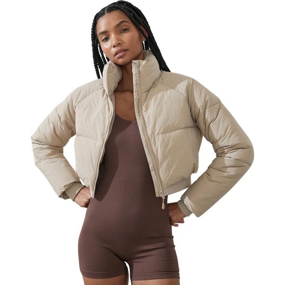 Cotton On Jackets & Blazers - Cotton On The Recycled Cropped Mother Puffer 2.0 White Pepper Jacket M
